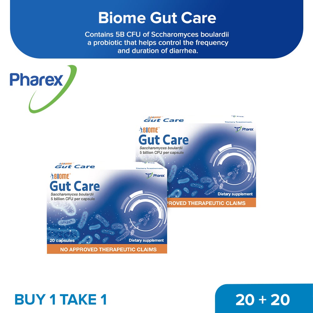 Pharex Buy1Take1 Biome Gut Care Saccharomyces boulardii 5B CFU 20