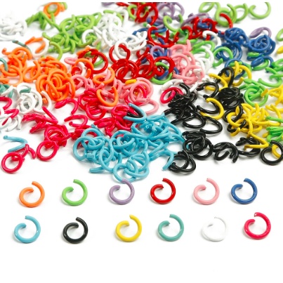 100Pcs Colorful Metal Jump Rings Split Ring DIY Accessories Connectors ...