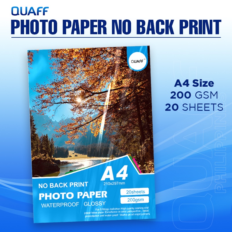 QUAFF No Back Print Glossy Photo Paper A4 Size Inkjet Photo Paper