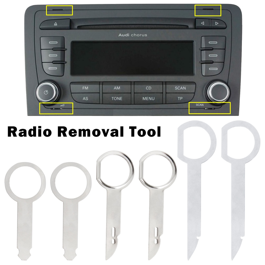 4-piece Radio Stereo Removal Extractor Key Release Pin Head Unit Audio ...