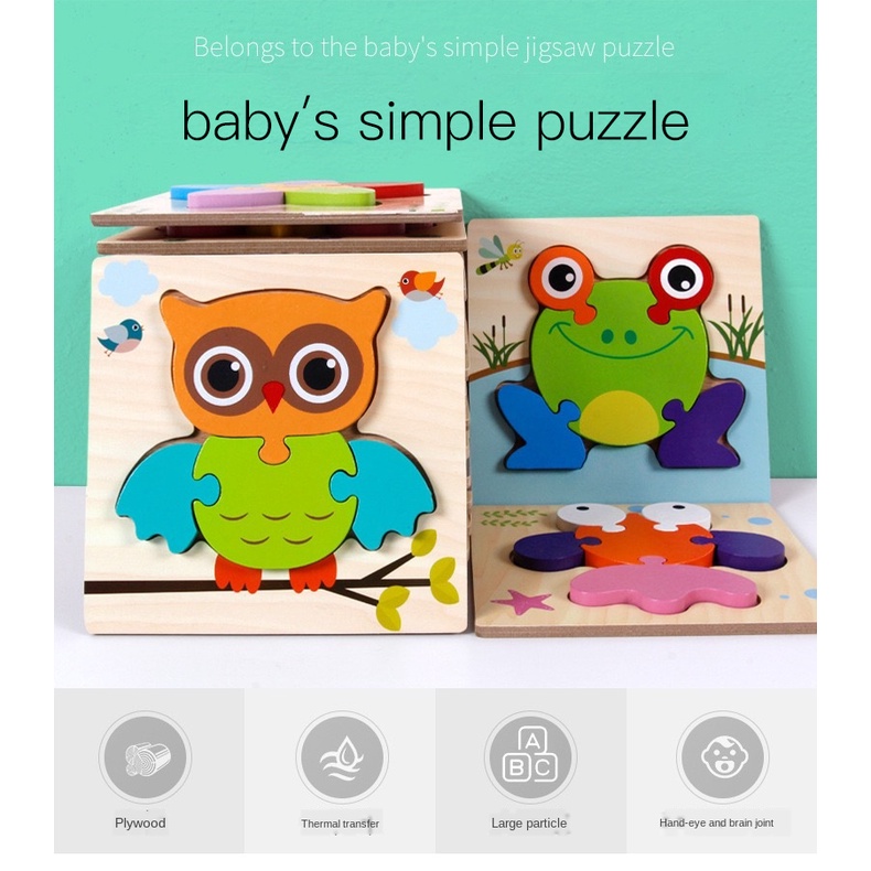 Earlier Educational Wooden Jigsaw Puzzles for Baby Animal Puzzles for ...