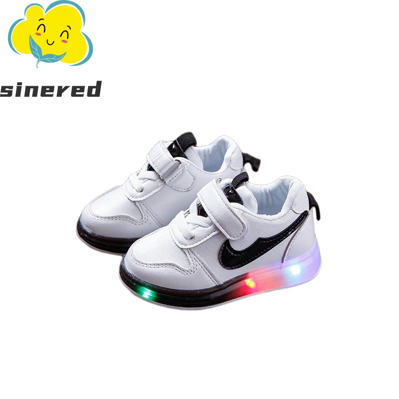 Sinered 2022 spring new kid's shoes baby LED shinny shoes kids board ...