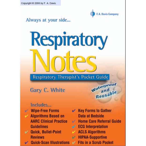 Respiratory Notes Respiratory Therapist's Pocket Guide Notes Shopee