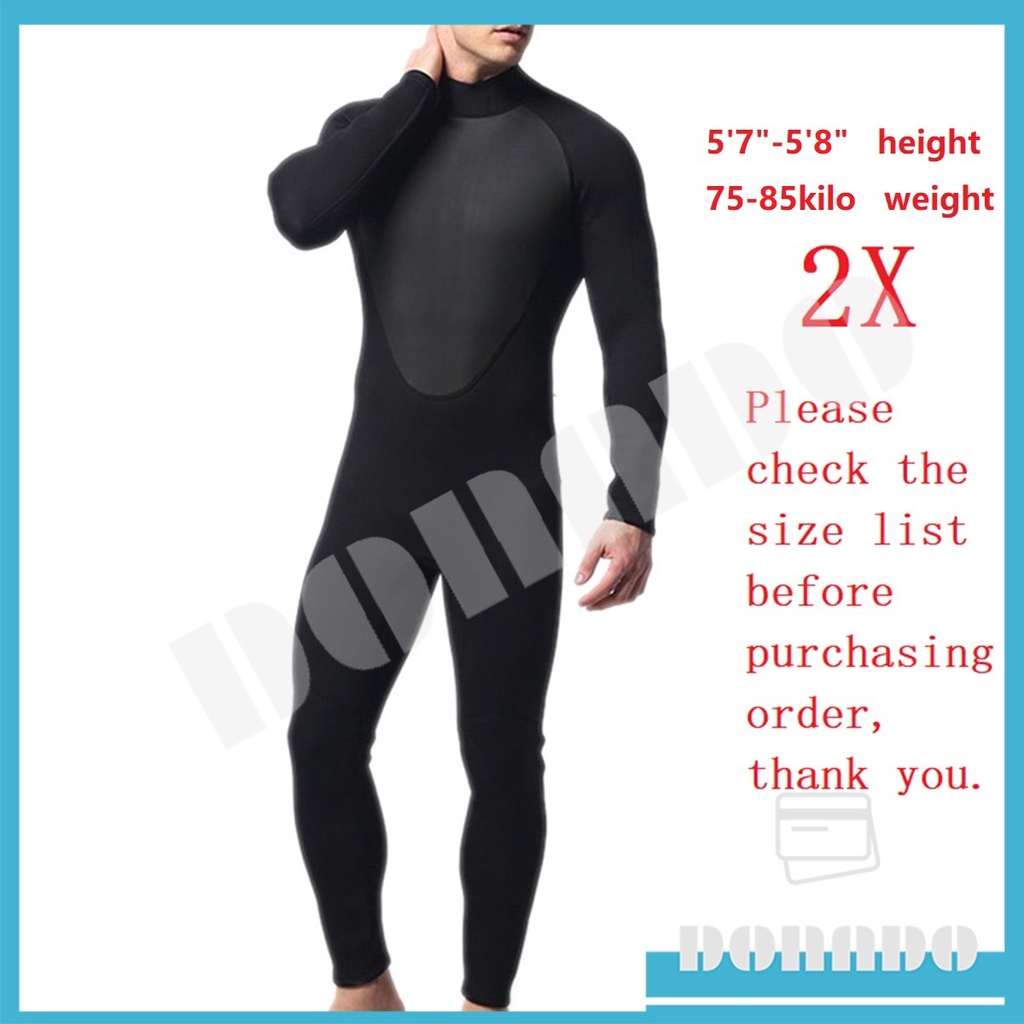 Neoprene Men Full Bodysuit Wetsuit 3mm Scuba Zipper Diving Stretchy