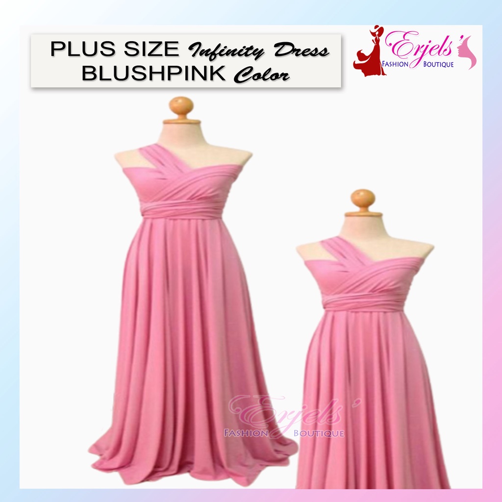 PLUS SIZE ) BLUSH PINK Infinity Dress With Tube Floorlength