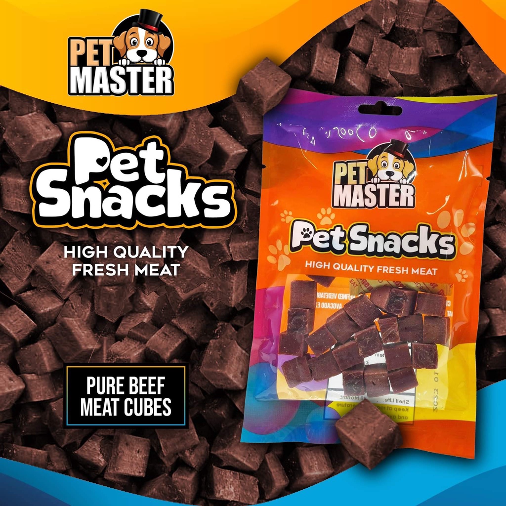 100G PET MASTER Dog Treats Training Food(PURE BEEF MEAT CUBE) Shopee Philippines