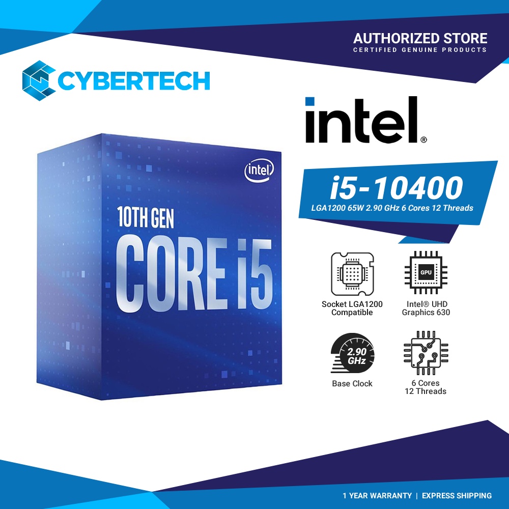 Intel Core i5-10400 Comet Lake 6-Core 2.9 GHz LGA 1200 65W BX8070110400  Desktop Processor