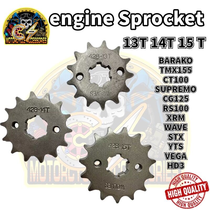 CS Motorcycle engine sprocket barako, ct100, tmx supremo, tmx155, xrm