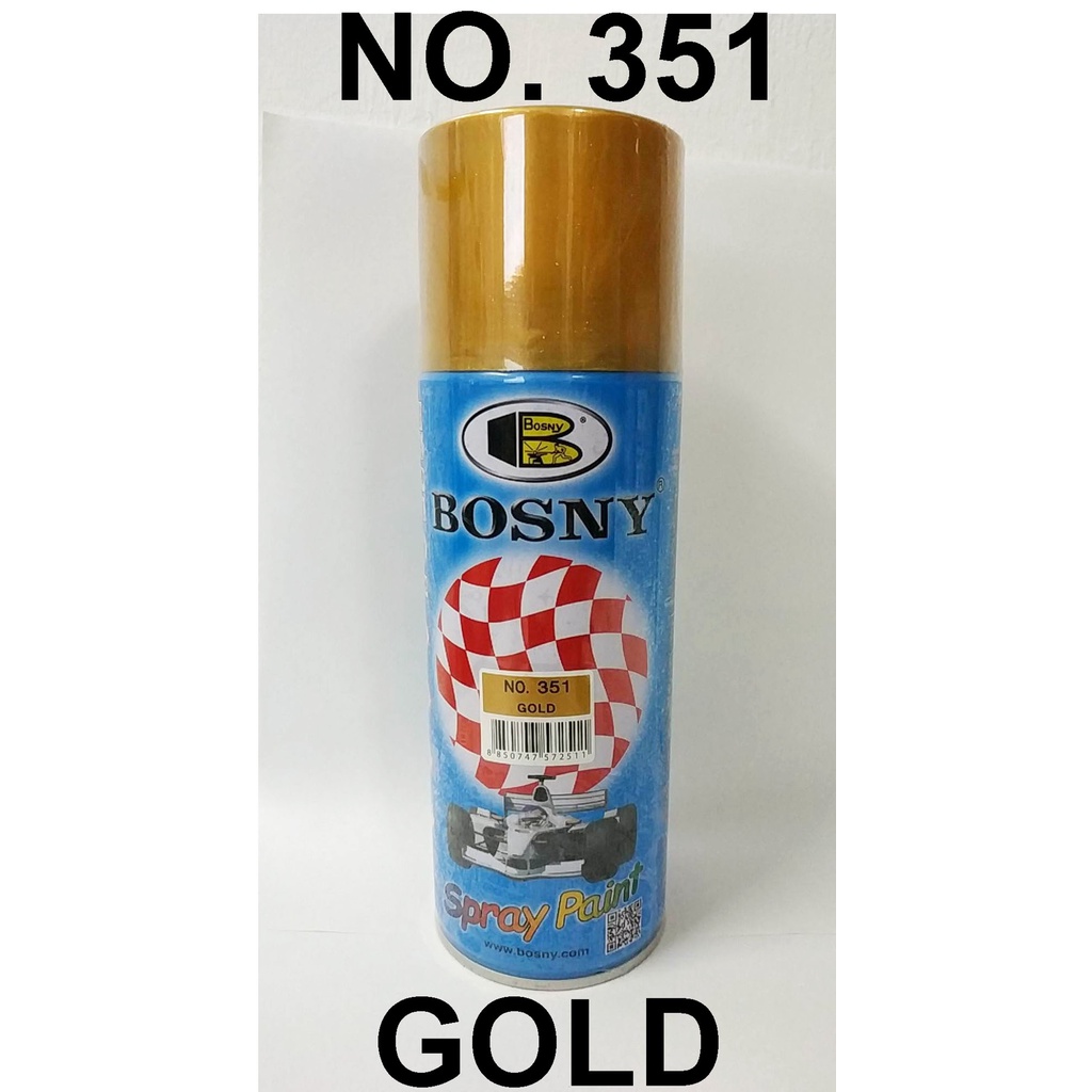 BOSNY SPRAY PAINT NO. 351 GOLD ( 300 GRAMS PER CAN ) QUICK DRYING