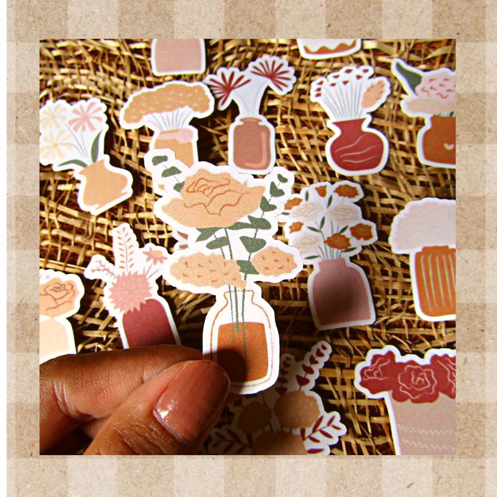 Flower with vase sticker 20 pcs set | Shopee Philippines
