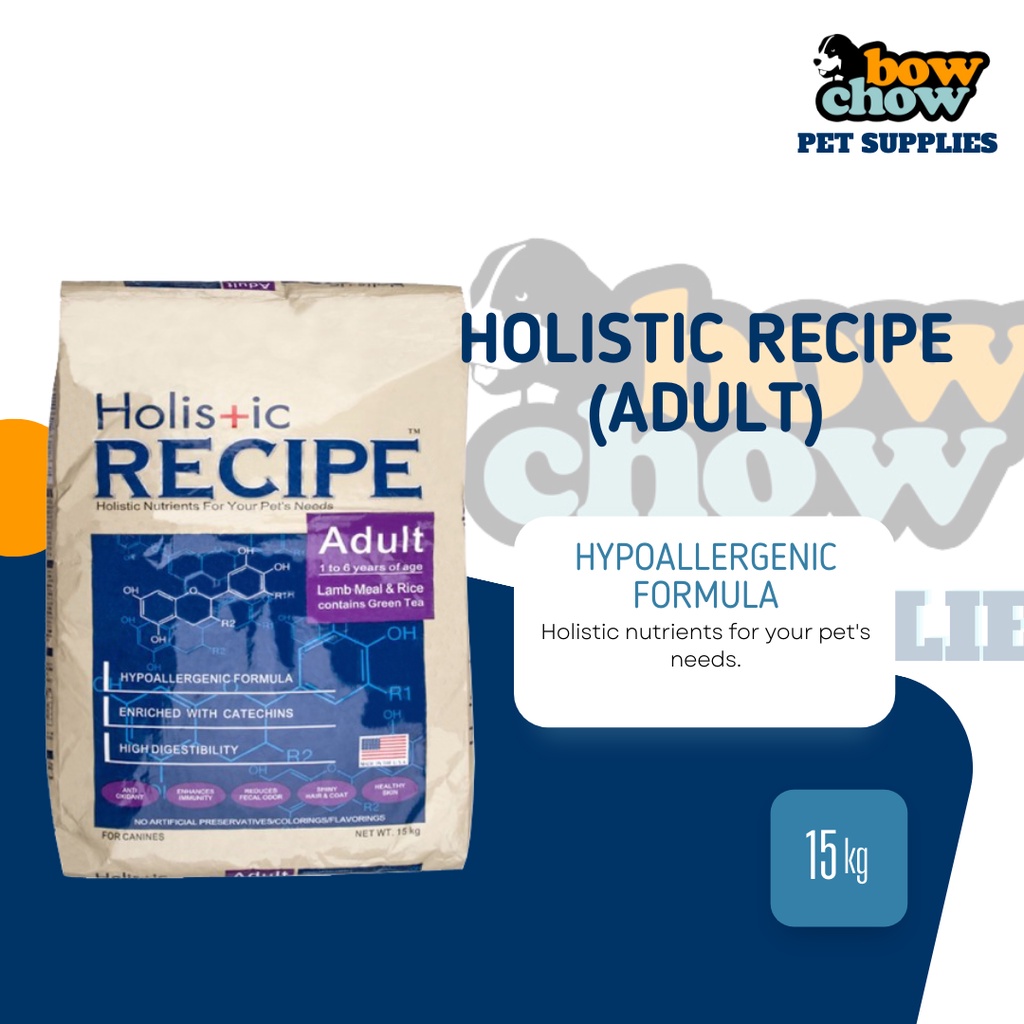 Holistic Recipe Adult Dog Lamb and Rice Dry Dog Food 15 Kgs. Shopee