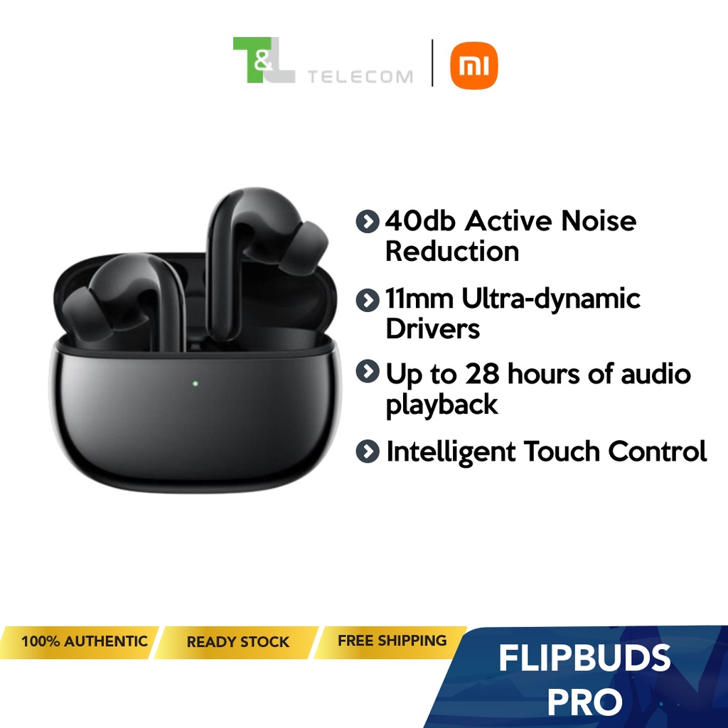 Xiaomi FlipBuds Pro (Black) - 28 hours of battery life | Active Noise ...