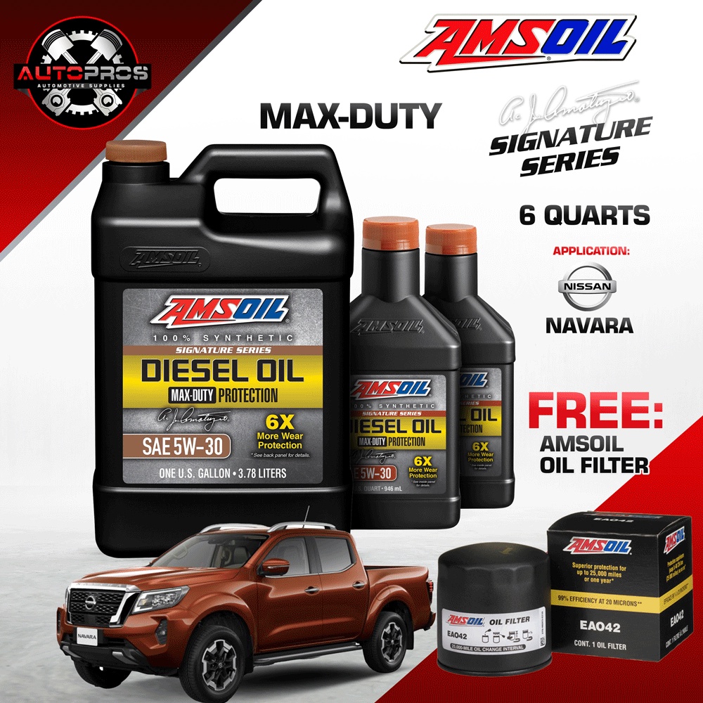 AMSOIL 5W30 Signature Series MaxDuty 6 Quarts with AMSOIL Oil Filter