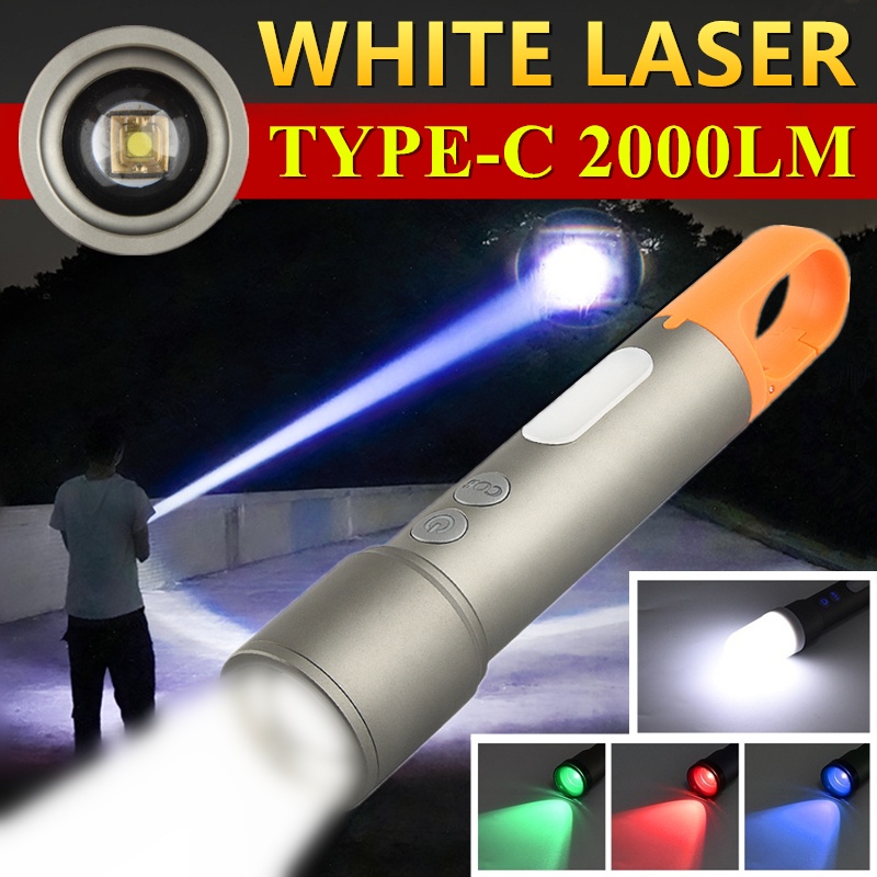 2000LM Long Distance 800M Powerful Flashlight White LED Torch ...
