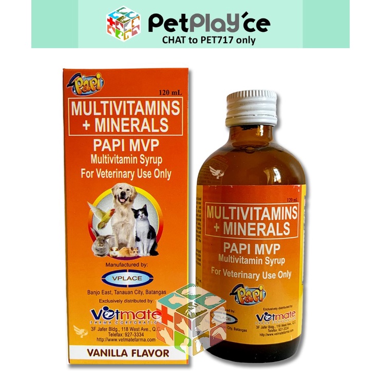 Papi MVP Multivitamins 120ml for Dog and Cats Liquid Meds Shopee