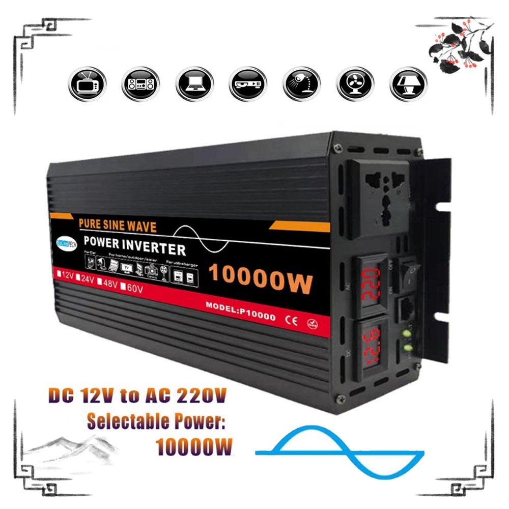 10000w Pure sine wave inverter powerful inverter Supply Inverter 12V DC ...