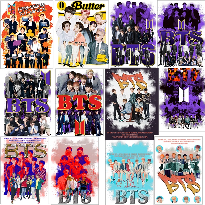 IRON ON - KPOP - BTS Bootleg Designs A3 size print Ready to Press to ...