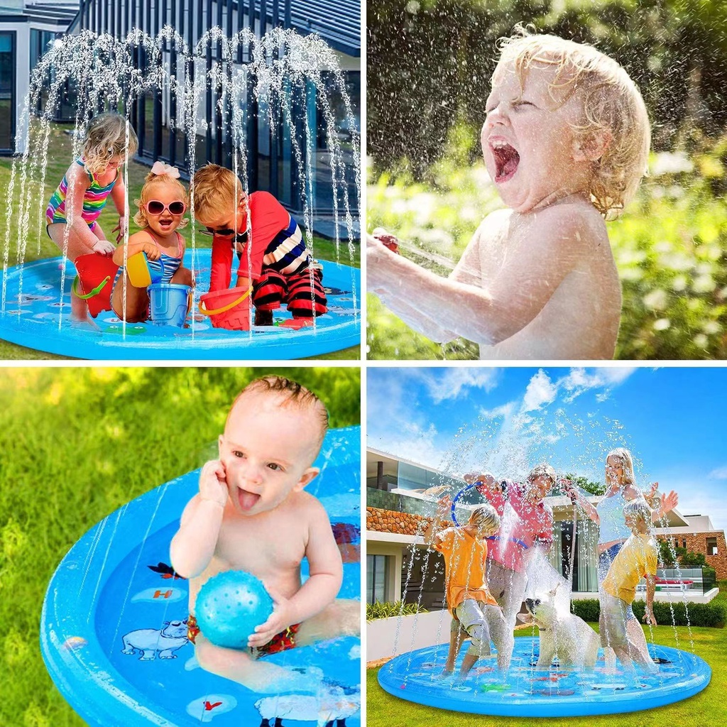 1.7M Splash Sprinkle Play Mat Funny Inflatable Summer Sprinkler Splash ...