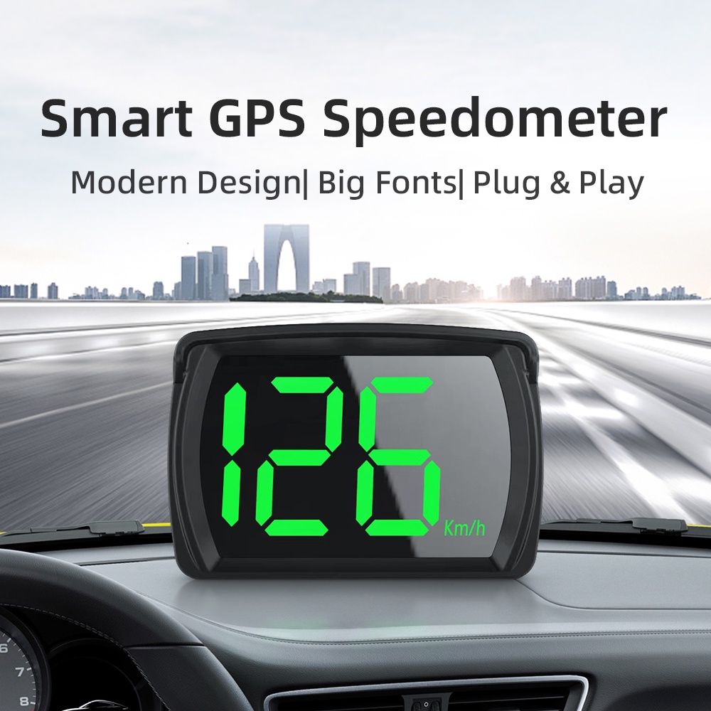 Digital GPS Speedometer Car HUD Head Up Display Beidou Dual Chips MPH