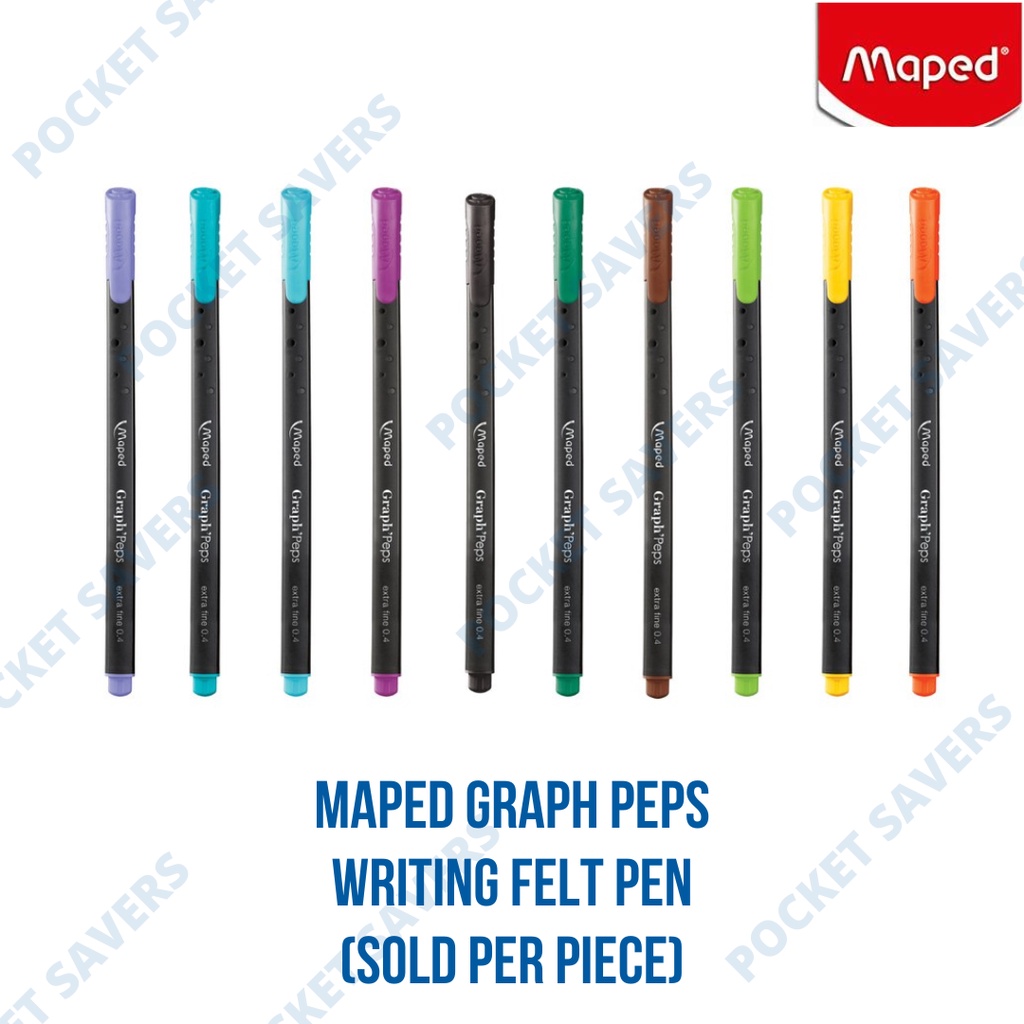 MAPED Graph Peps Writing Felt Pen (0.4 mm, Triangular, Color, Sold Per