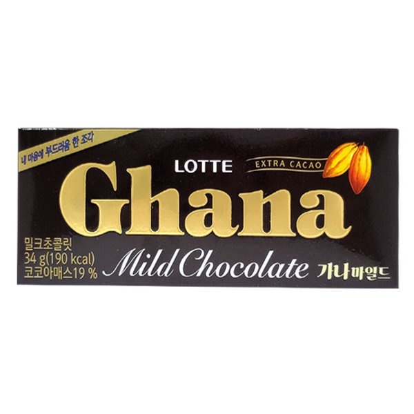 LOTTE GHANA MILD CHOCOLATE 34g ( GHANA BAR CHOCOLATE ) | Shopee Philippines