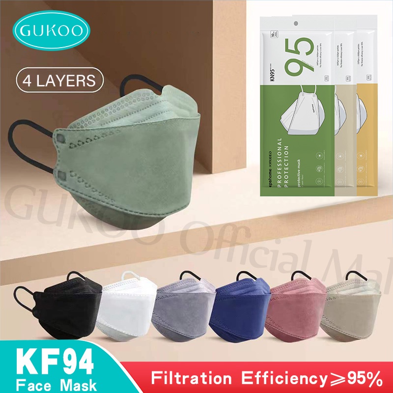 GUKOO KF94 Mask Original 50pcs korea KF94 4D Respirator Face Mask ...