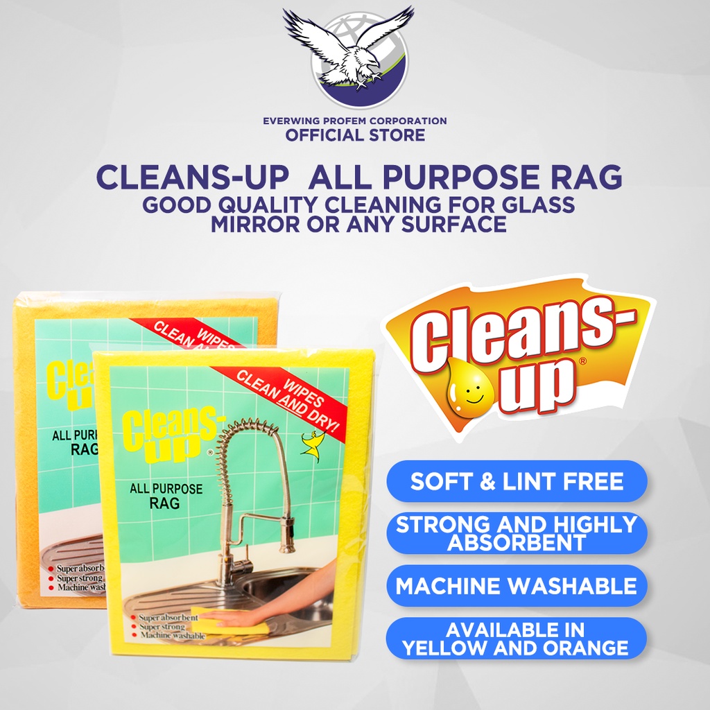 Cleans Up All Purpose Rag (Good Quality Cleaning For Glass Mirror Or ...