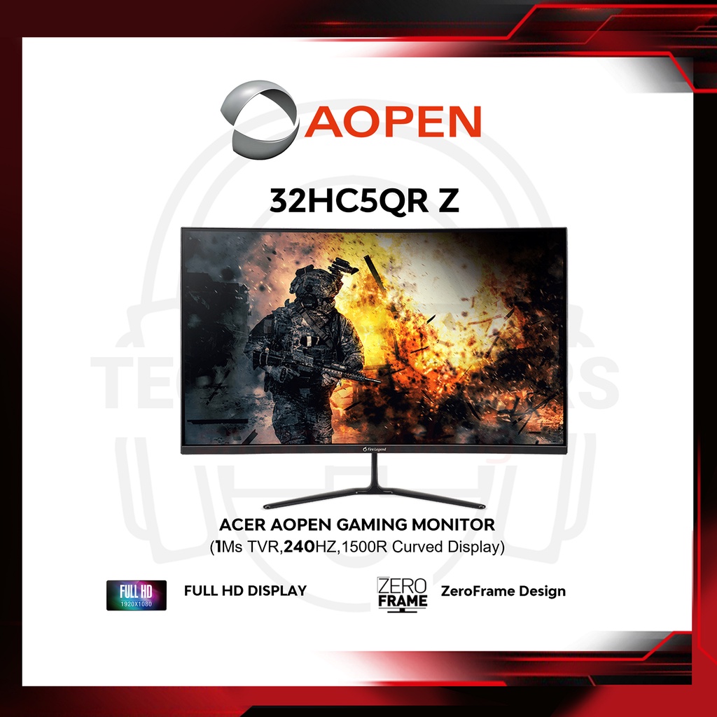 AOpen 32” Curved Gaming Monitor 32HC5QR Z (240Hz, DP/HDMI, VA) | Shopee ...