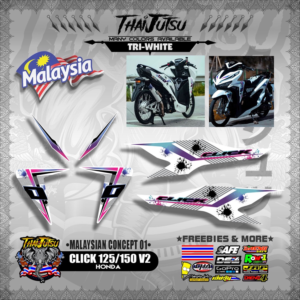 Honda Click 125 150 V2 Decals Malaysian Concept 01 【thaijutsustickers】 Shopee Philippines