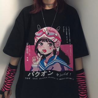 Gothic Women's T-Shirt Harajuku Loose ins Print Top Loose Plus Size Cartoon  Cute Cat Women T-Shirt (Black,Medium) at  Women's Clothing store