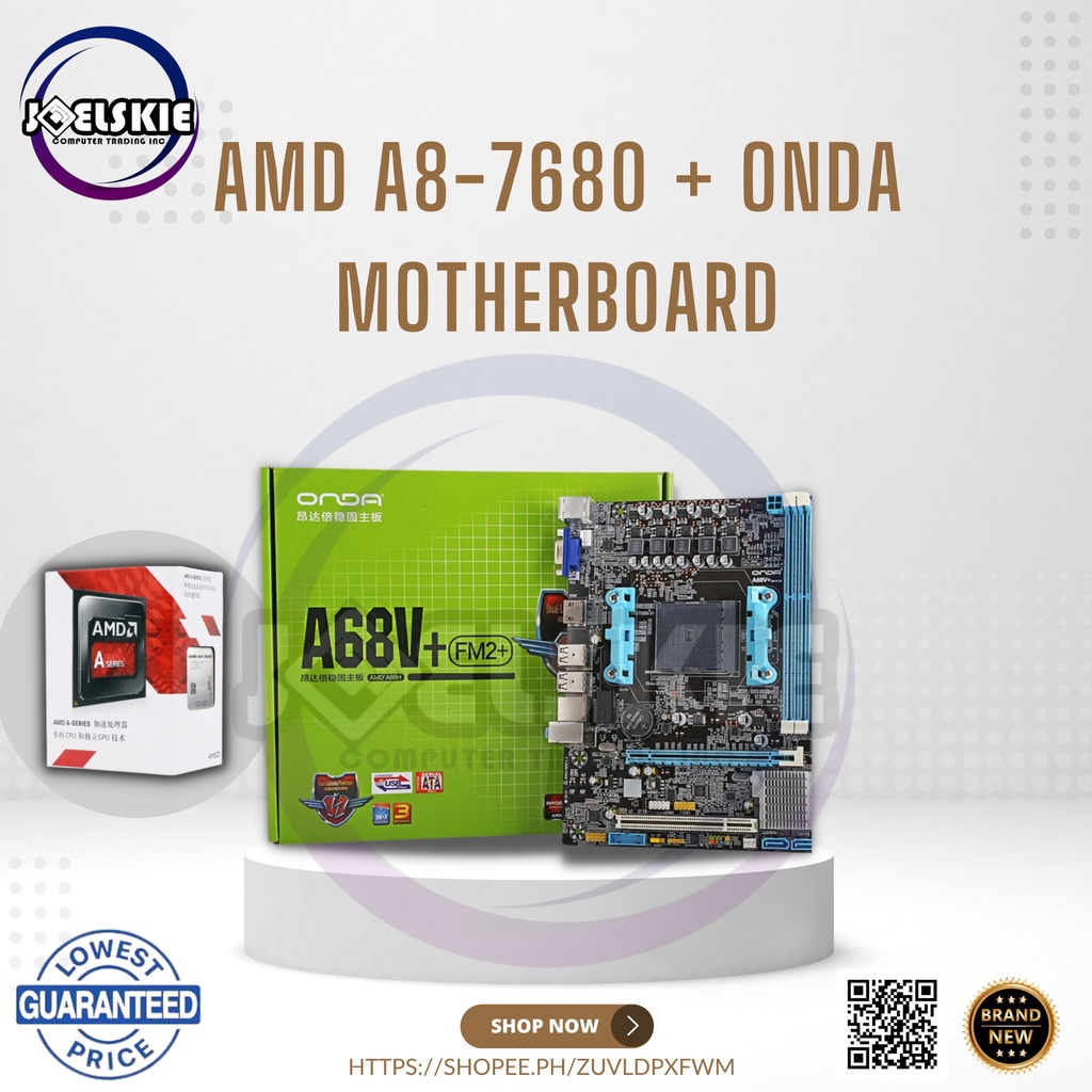 AMD A87680 APU 3.5GHZ/4C/4T/4MB/ RDNR7/ FM2+ Bundle ONDA Fm2+ A68M Box Type Shopee Philippines