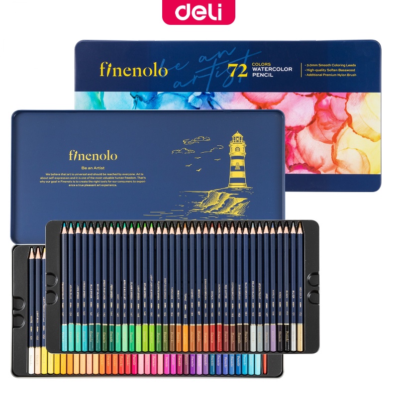 Deli Watercolor Pencil 12 / 24 / 36 Color Drawing Pen Art Set Children Kids  Painting Sketching Water