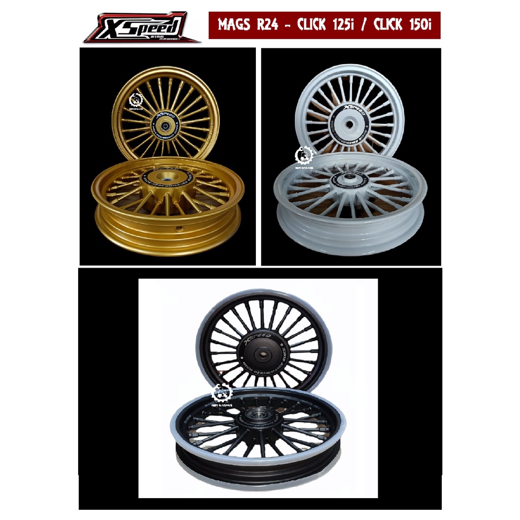 MAGS WHEELS HONDA CLICK i125 / CLICK 150i XSPEED R24 Shopee