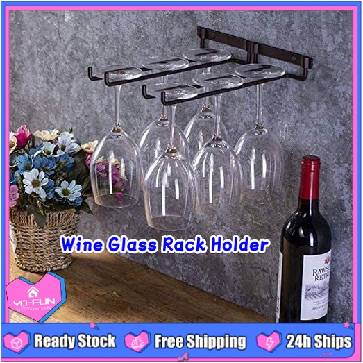 YoFun Metal Wine Glass Rack Holder Stemware Iron Hanging Rack Goblet