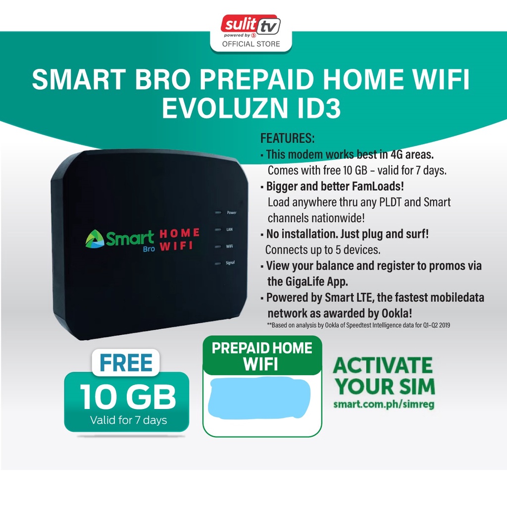SMART Bro Prepaid Home Wifi LTE (Evoluzn-ID3) | Shopee Philippines