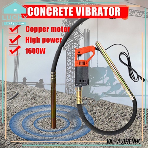 1600w Concrete Vibrators Electric Cement Soil Mixer 3/4 HP Heavy Duty