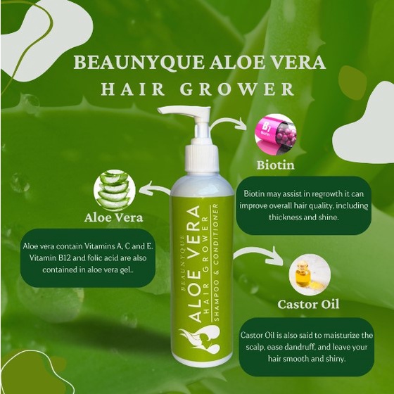 Hair Grower Aloe Vera Shampoo for men and woman achieve fast long hair  growth 100% Effective Organic | Shopee Philippines