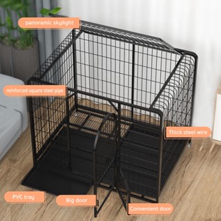 【Ready Stock】XXXL Dog Cage Square Tube Stainless Steel Dog Crate Pet