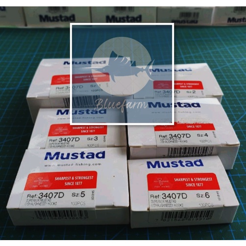 Mustad Fishing Hooks, Series 3407D (O'Shaugnessy Hooks) - Sizes #6 to ...