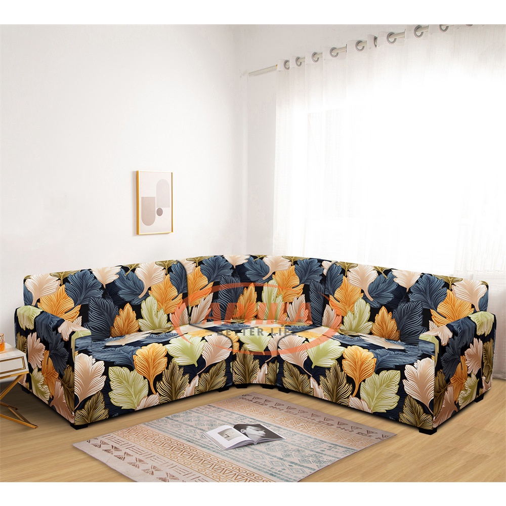Aphila Corner Sofa Seat Cover Stretchable Corner Set Sofa Covers Free Pillowcases and Foam Sticks Shopee Philippines