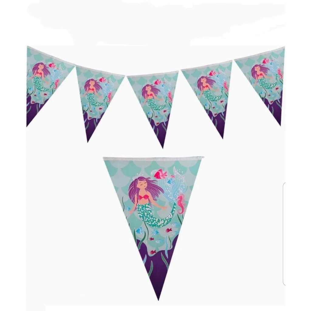 KK Mermaid theme birthday party decorations Double-sided printing ...