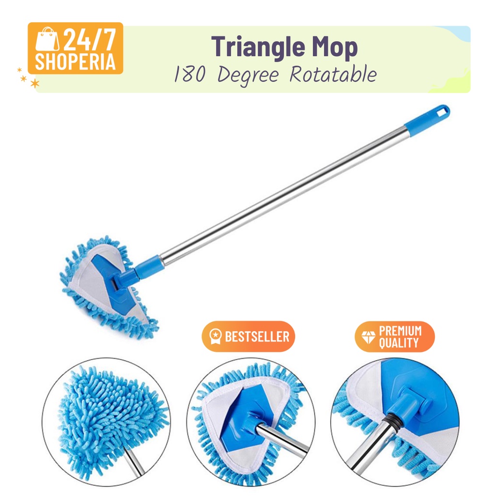 Triangle Spin mop for floor- Rotatable 180 degree Cleaning Mop ...