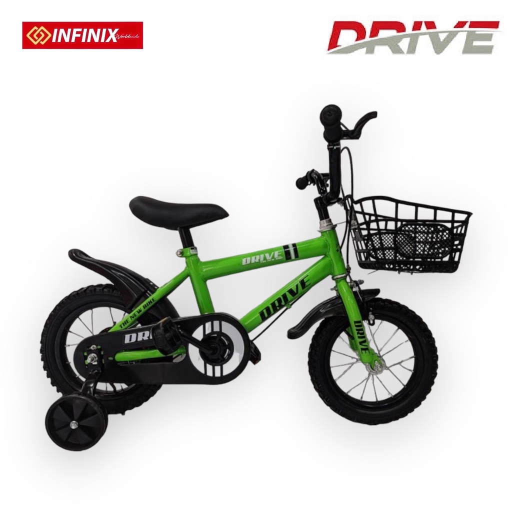Bicycle BMX 12 Drive Kids Bike With Basket Mudguard and Training Wheels Green Shopee Philippines