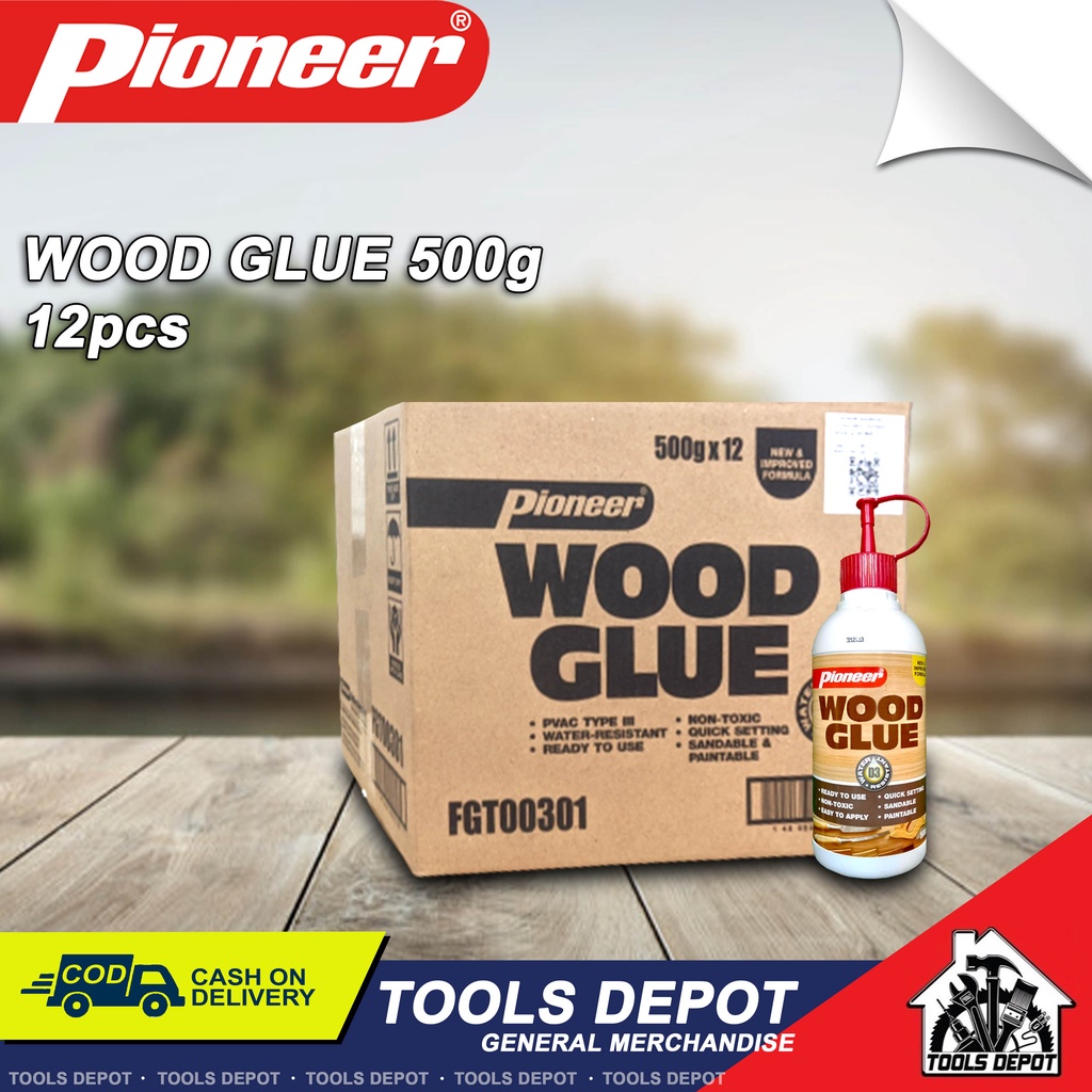 Pioneer Wood Glue 500g WaterResistant Polyvinyl Acetate Adhesive (Easy