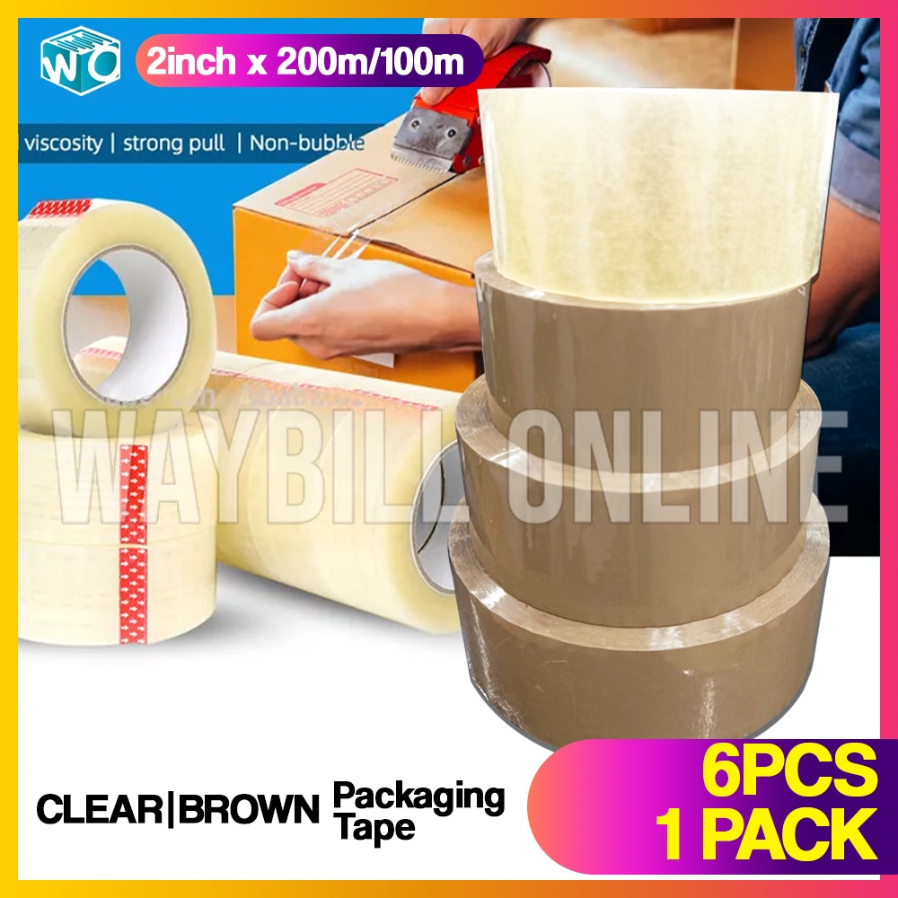 Packaging Tape 6 Rolls 100 / 200 / 300 Wholesale Tape Big Roll Sealing