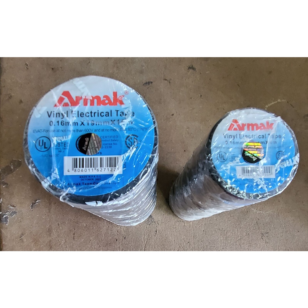 ELECTRICAL TAPE - BLACK - ARMAK BRAND BIG (16m) / SMALL (4m) 10pcs ...