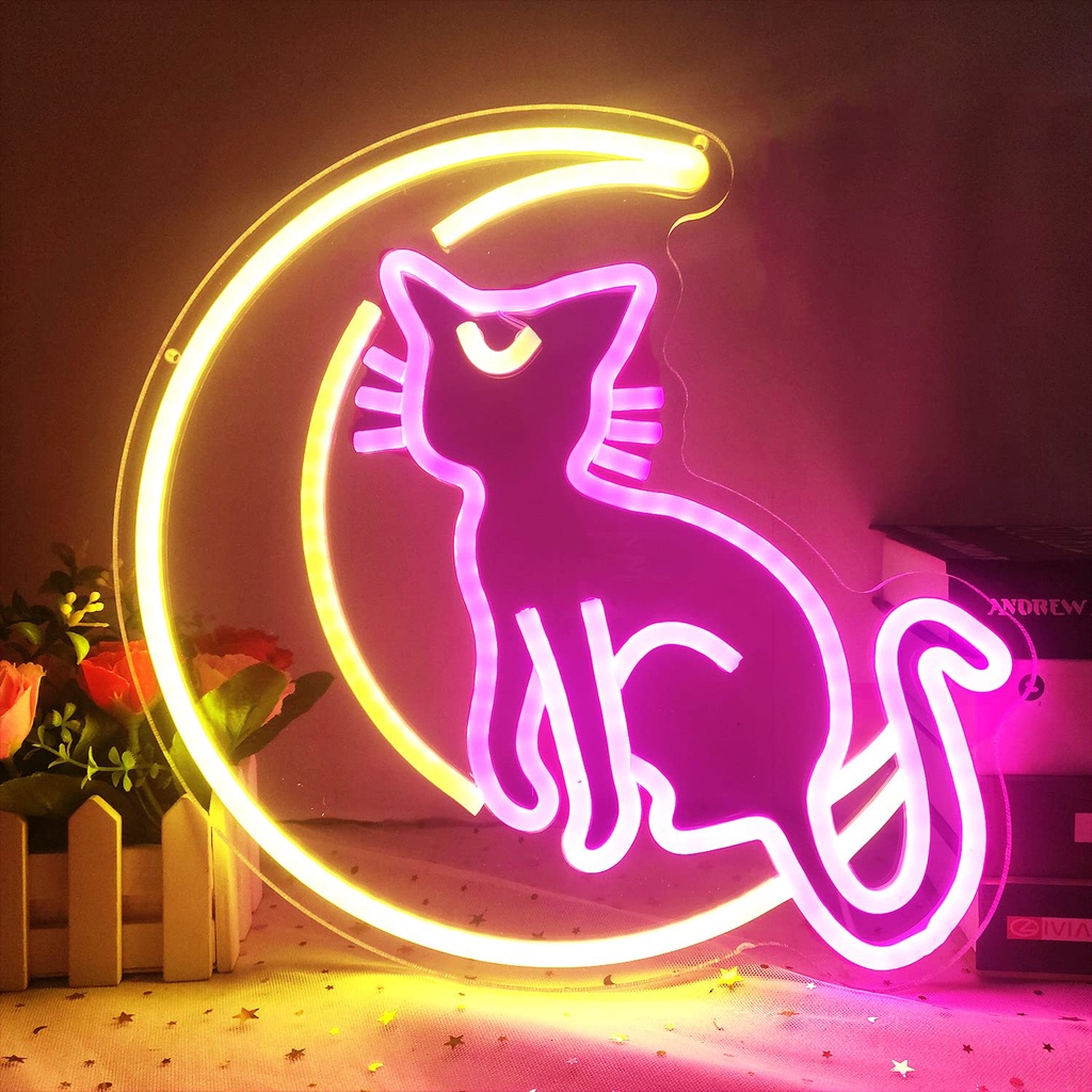 Sailor Moon Cat Neon Sign Anime Neon Sign Custom Neon Light Sign Anime