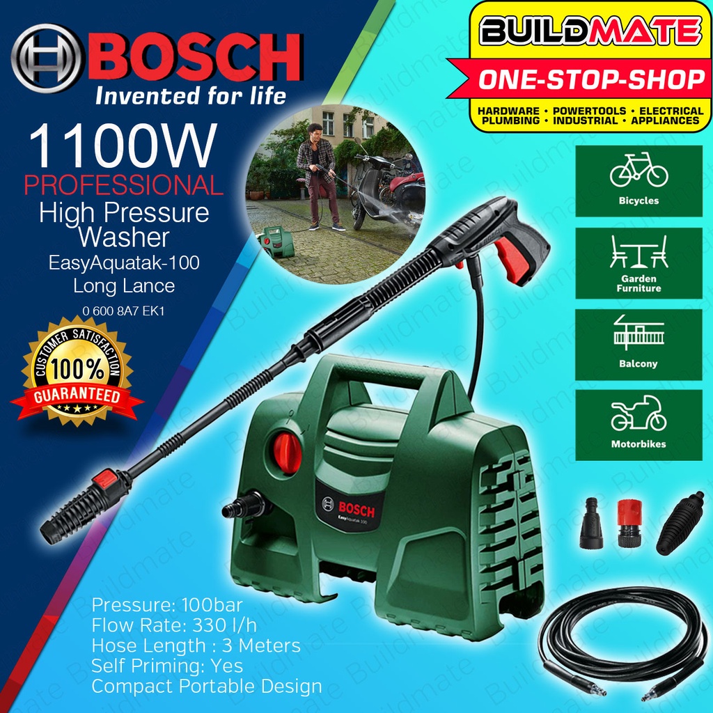 BOSCH Professional High Pressure Washer Cleaner Easy Aquatak 100 Long