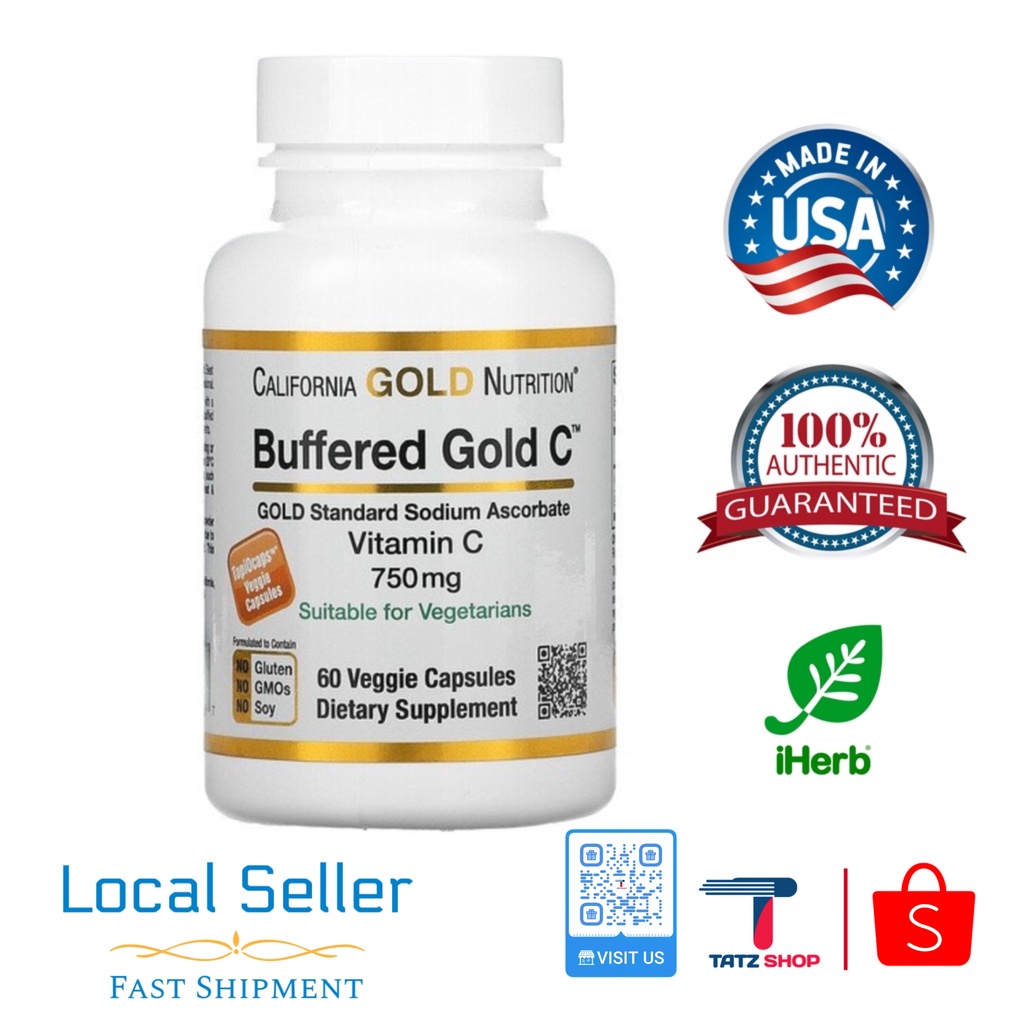 California GOLD Nutrition Buffered Gold C (Non-Acidic) 60 Veggie ...