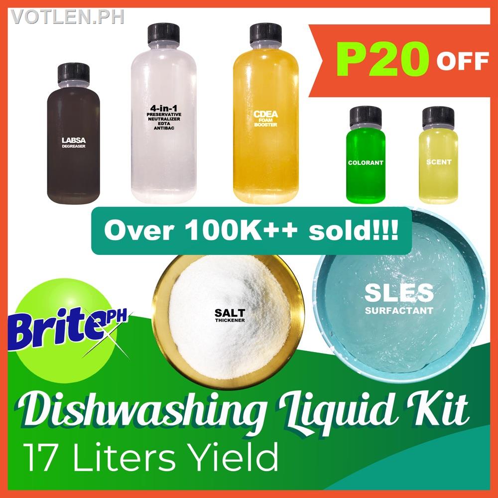 High Quality Dishwashing Liquid Kit DIY (17 liters Yield) 10 components